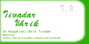 tivadar uhrik business card